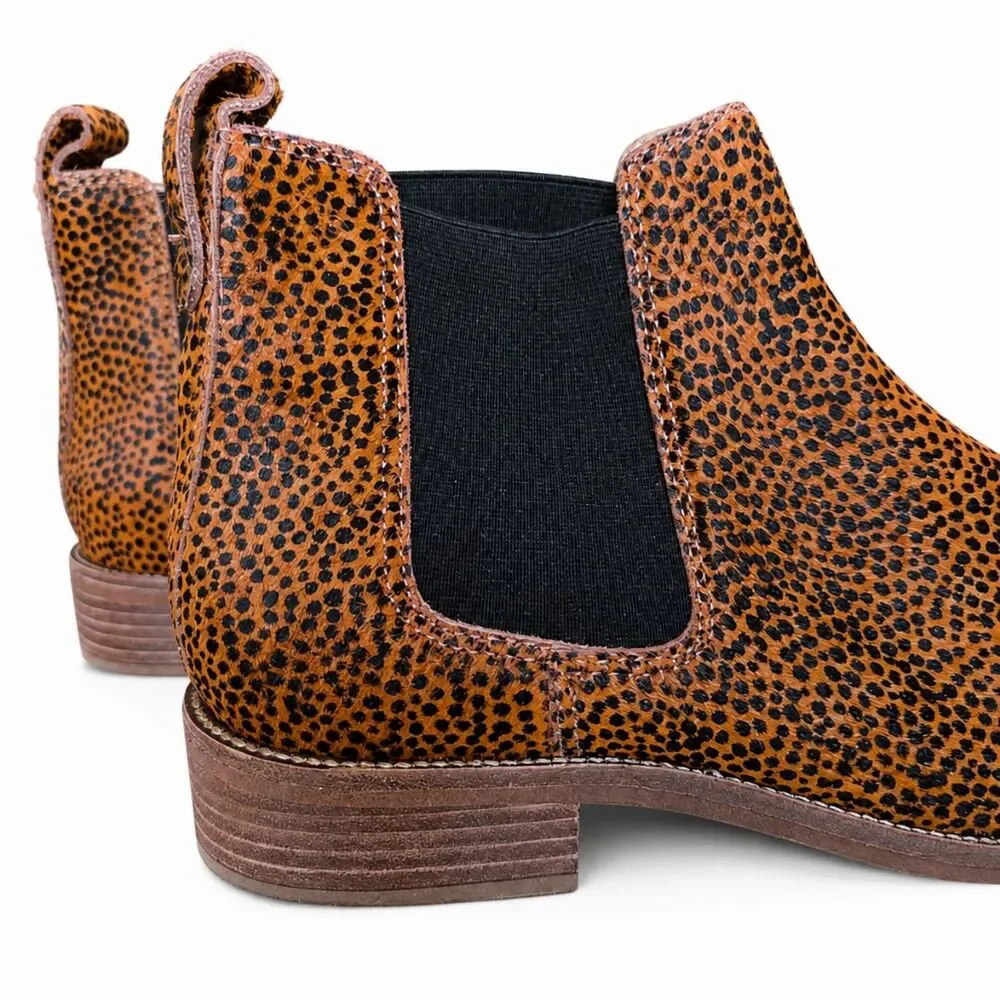 Madewell Chelsea Boots Womens 10 Cheetah Leopard Calf Hair Leather Ankle Booties